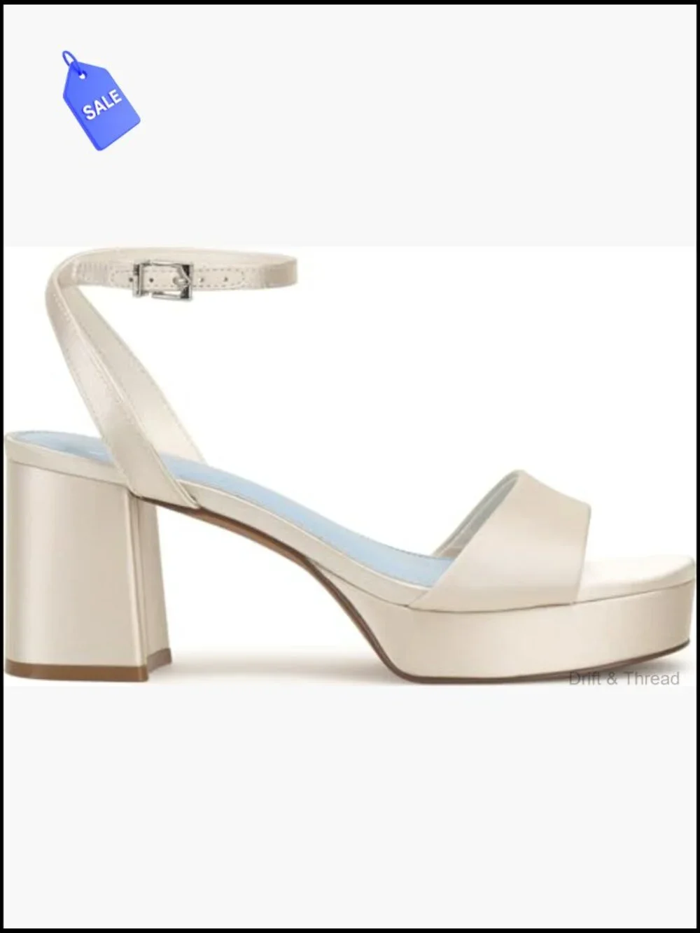Platform Sandals with Block Heel and Ankle Strap